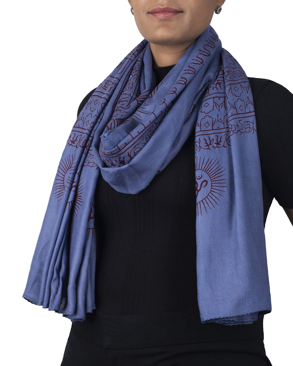 Yoga Scarf Meditation Shawl Large Wrap Hindu Prayer Stole OM print