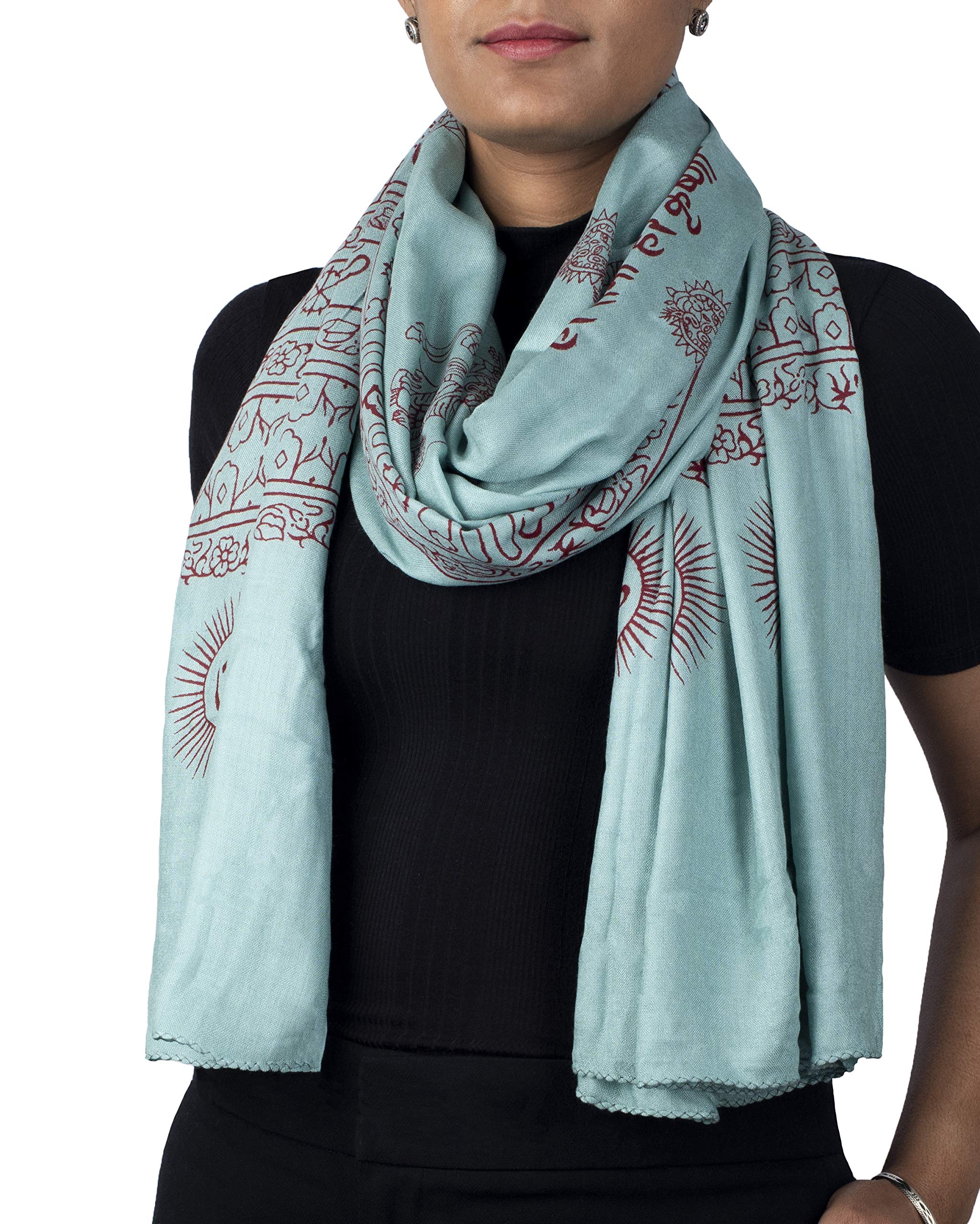 Ram Nami Yoga Scarf Meditation Shawl Large Wrap Hindu Prayer Stole OM Krishna print