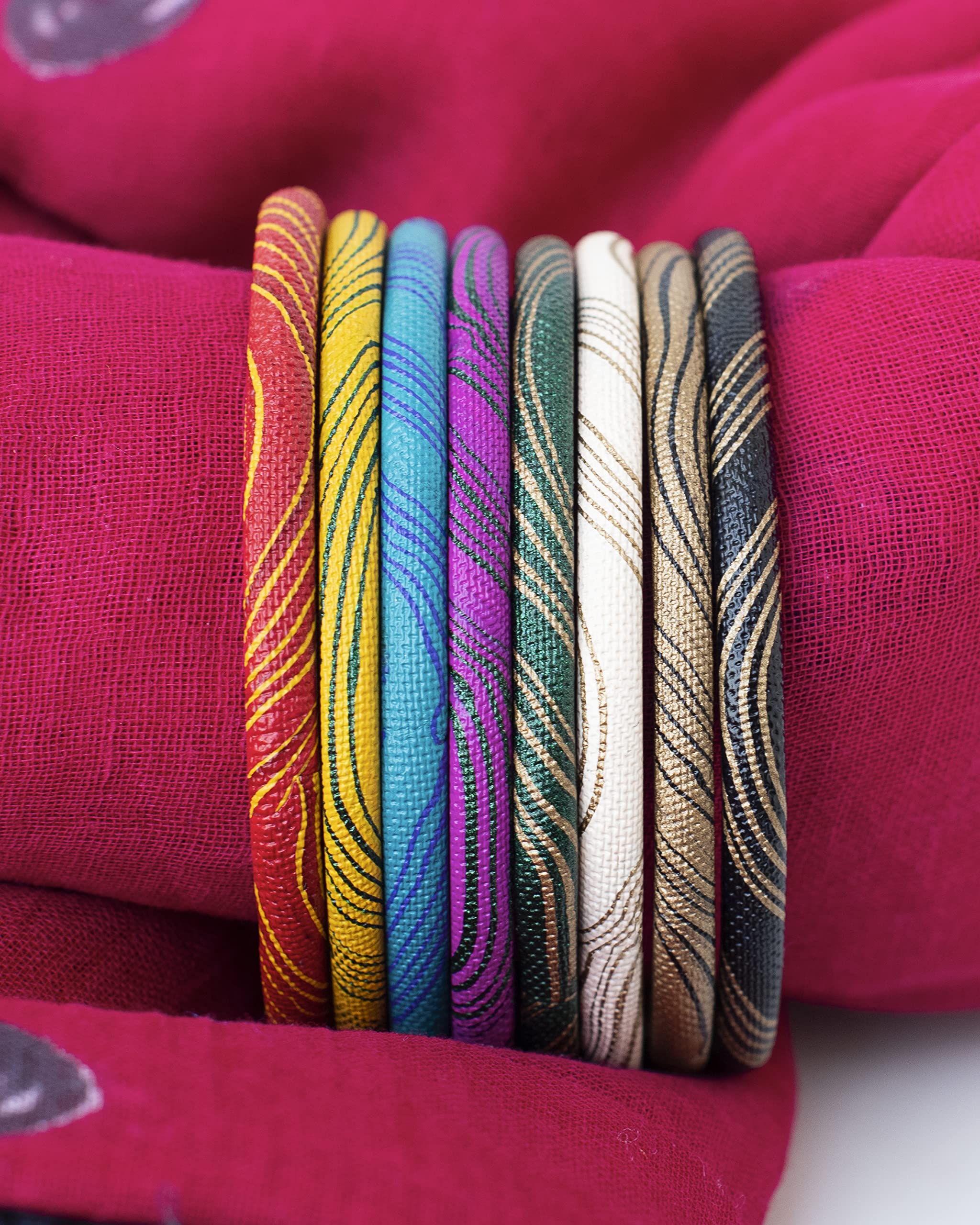 Ram Nami Lac Bangles Set of Multicolored Indian Bracelets - Party, Wedding, Casual Fashion Jewelry Wear