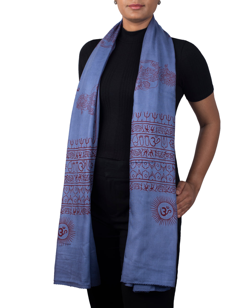 Ram Nami Yoga Scarf Meditation Shawl Large Wrap Hindu Prayer Stole OM Krishna print