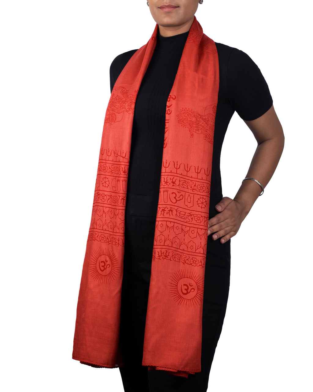 Ram Nami Yoga Scarf Meditation Shawl Large Wrap Hindu Prayer Stole OM Krishna print