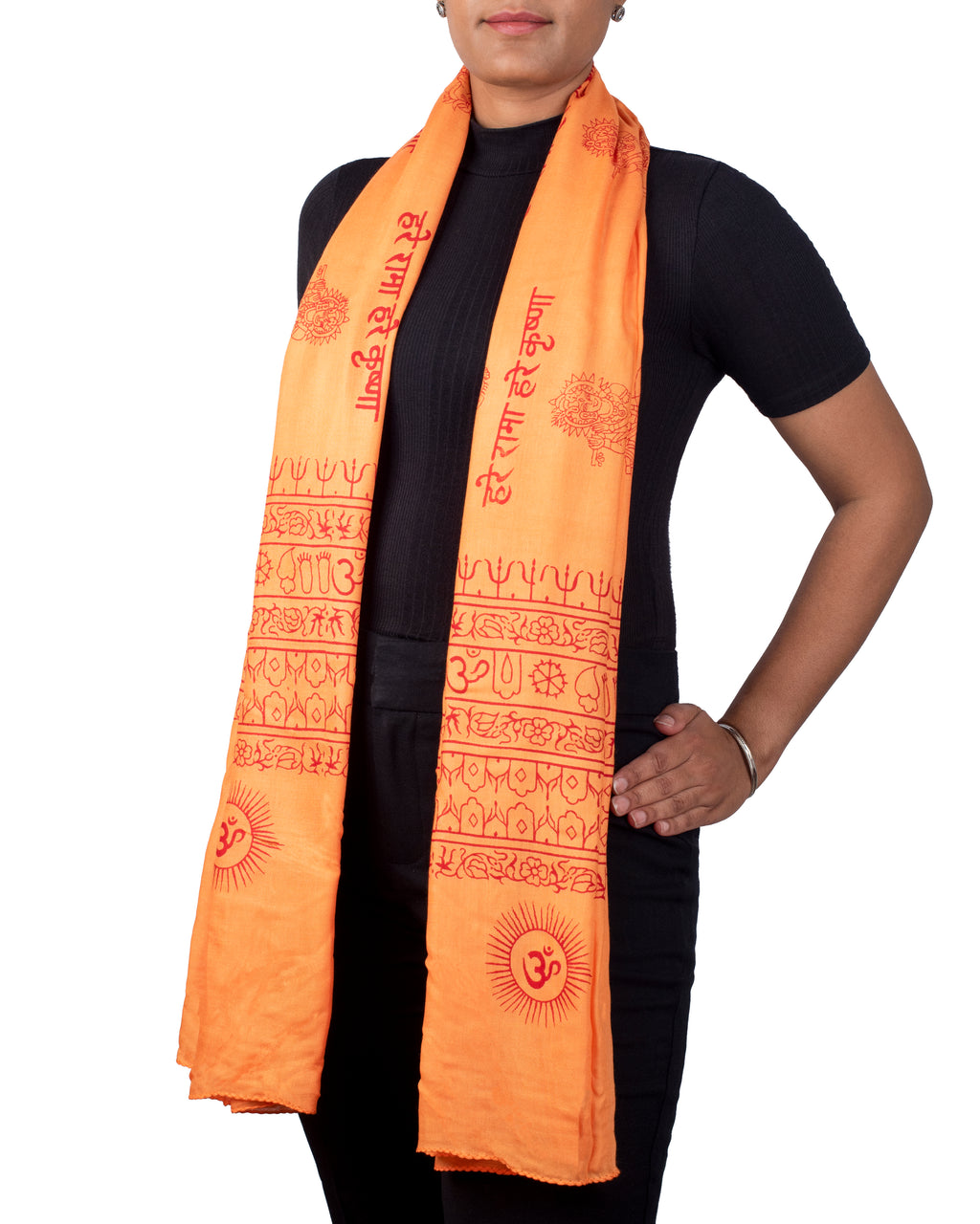 Ram Nami Yoga Scarf Meditation Shawl Large Wrap Hindu Prayer Stole OM Krishna print
