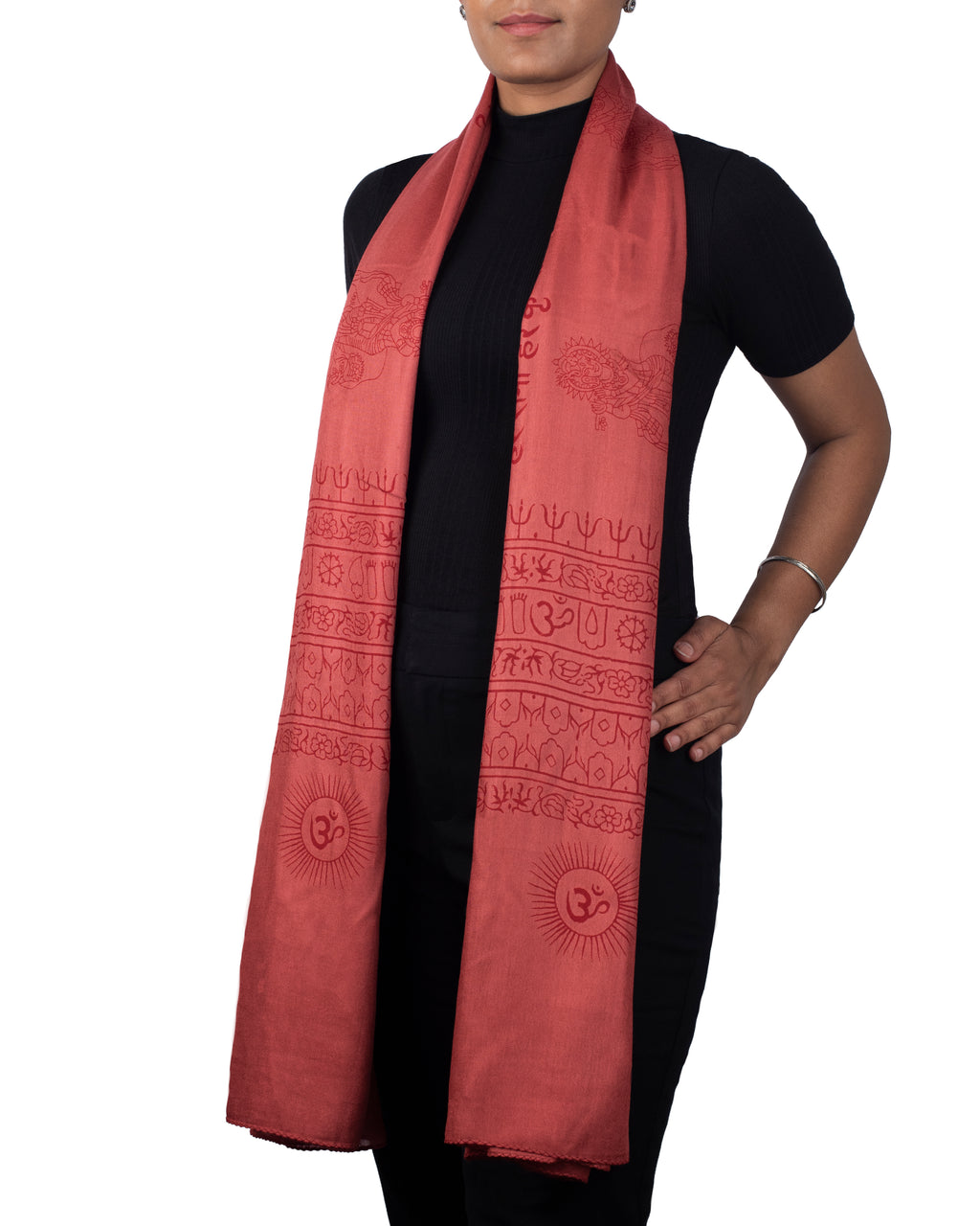 Ram Nami Yoga Scarf Meditation Shawl Large Wrap Hindu Prayer Stole OM Krishna print