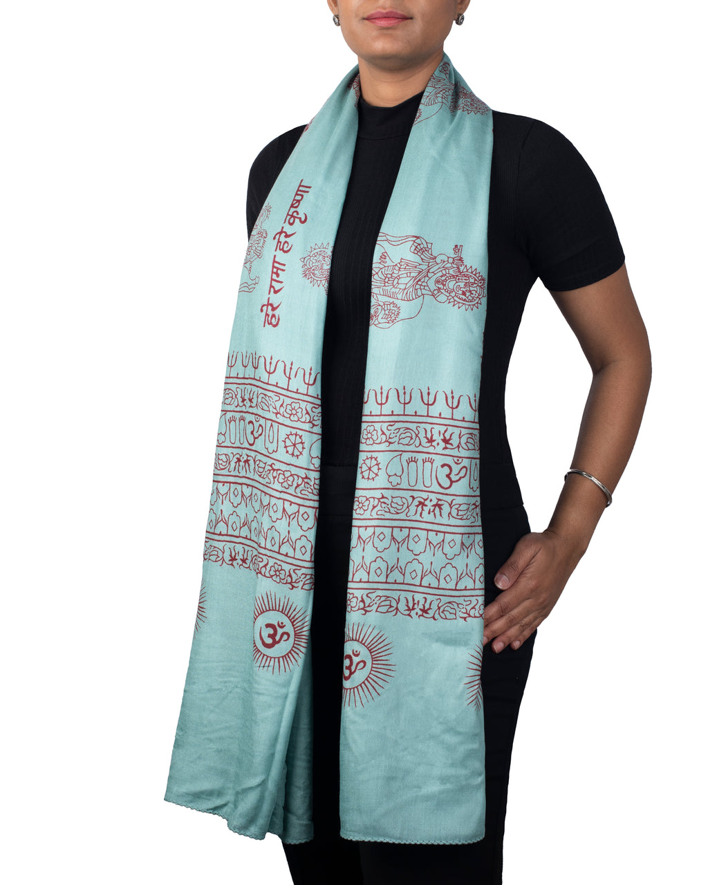 Ram Nami Yoga Scarf Meditation Shawl Large Wrap Hindu Prayer Stole OM Krishna print