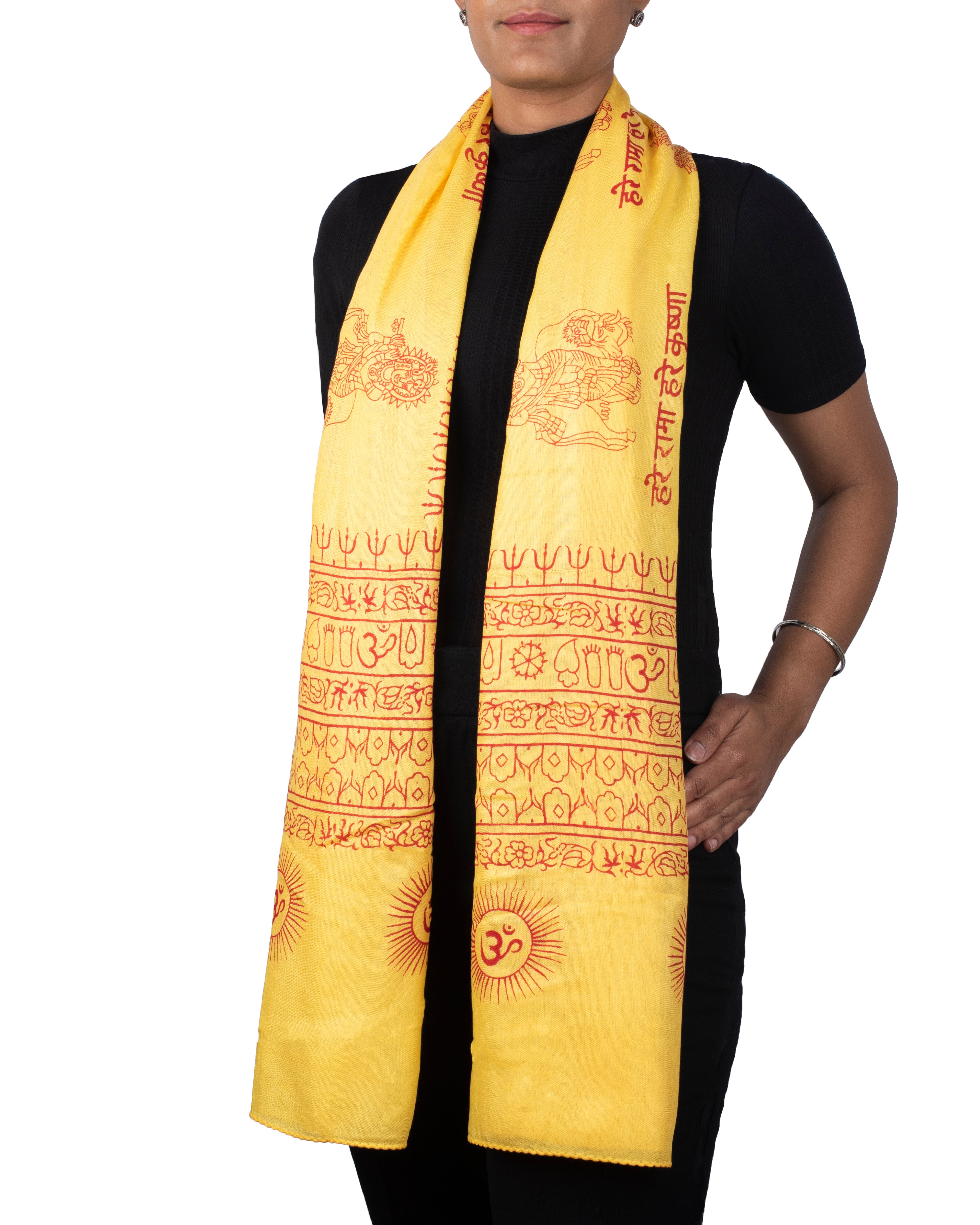 Ram Nami Yoga Scarf Meditation Shawl Large Wrap Hindu Prayer Stole OM Krishna print