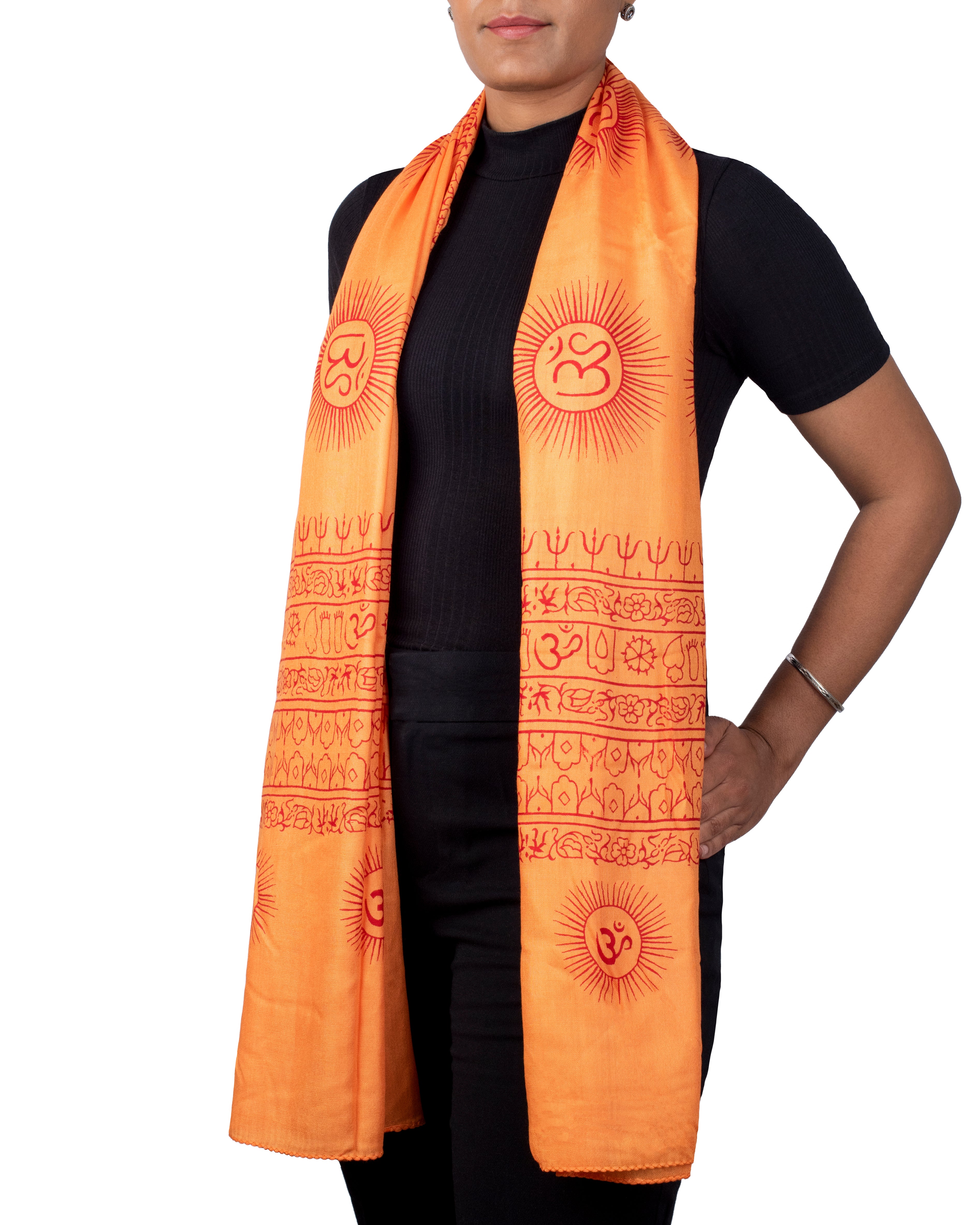Yoga Scarf Meditation Shawl Large Wrap Hindu Prayer Stole OM print