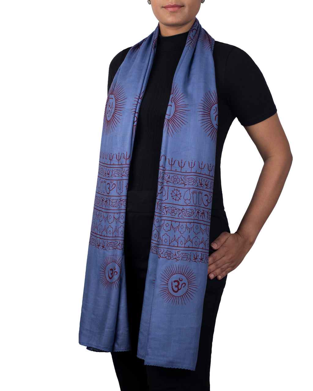 Yoga Scarf Meditation Shawl Large Wrap Hindu Prayer Stole OM print