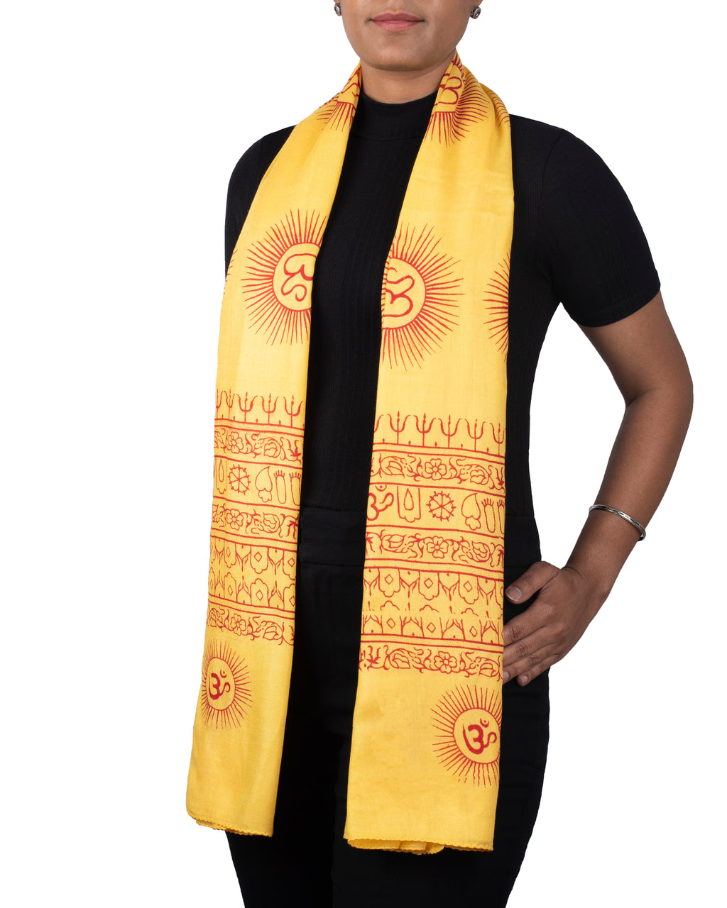 Yoga Scarf Meditation Shawl Large Wrap Hindu Prayer Stole OM print