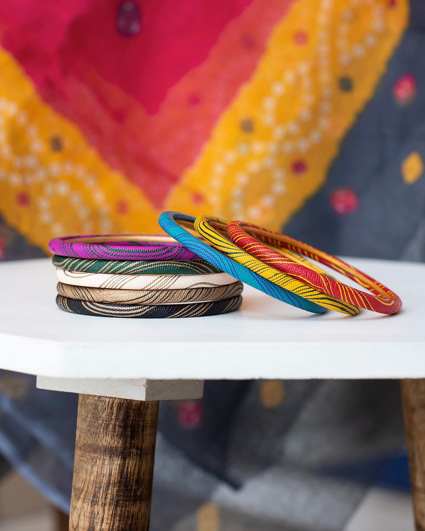 Ram Nami Lac Bangles Set of Multicolored Indian Bracelets - Party, Wedding, Casual Fashion Jewelry Wear