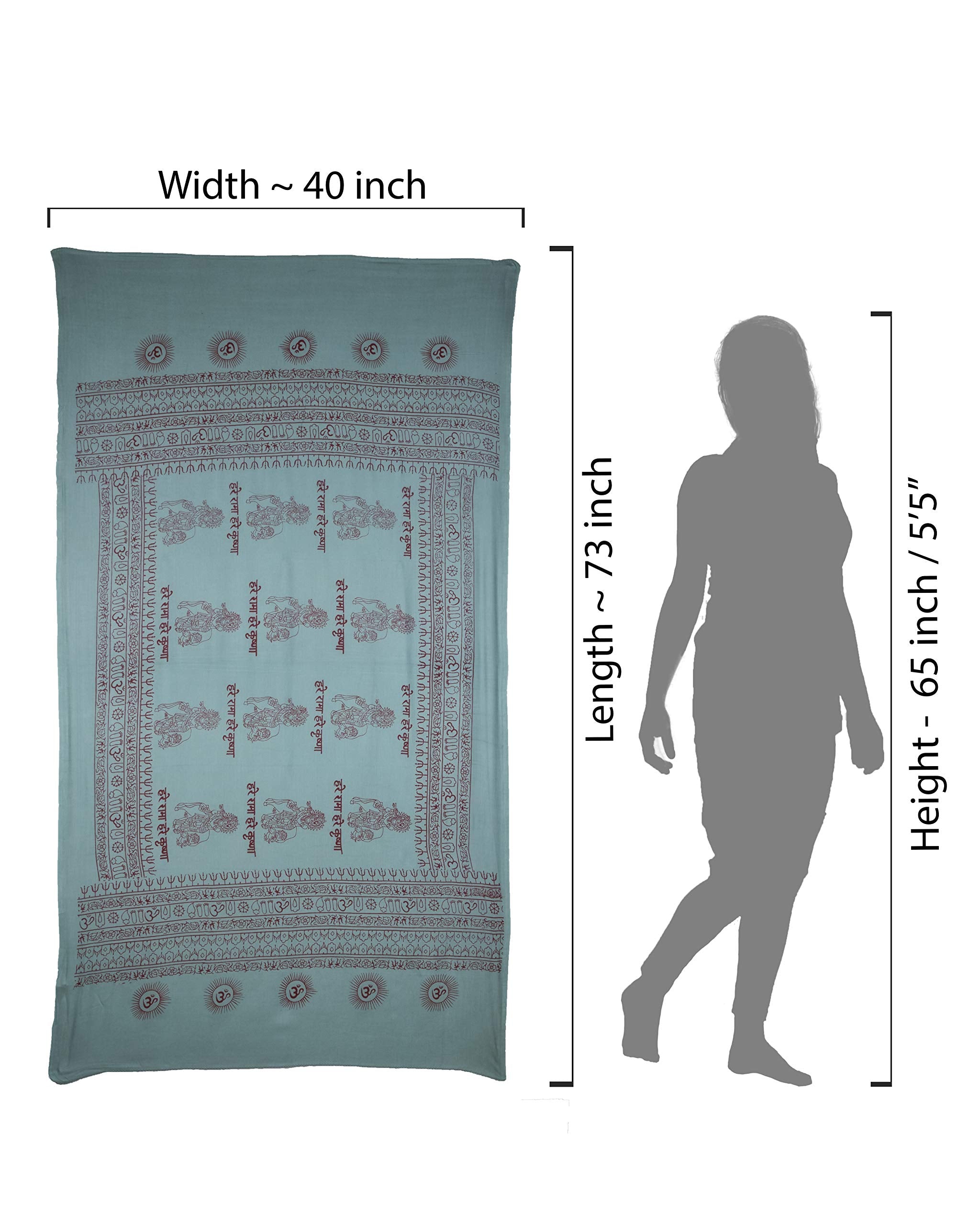 Ram Nami Yoga Scarf Meditation Shawl Large Wrap Hindu Prayer Stole OM Krishna print