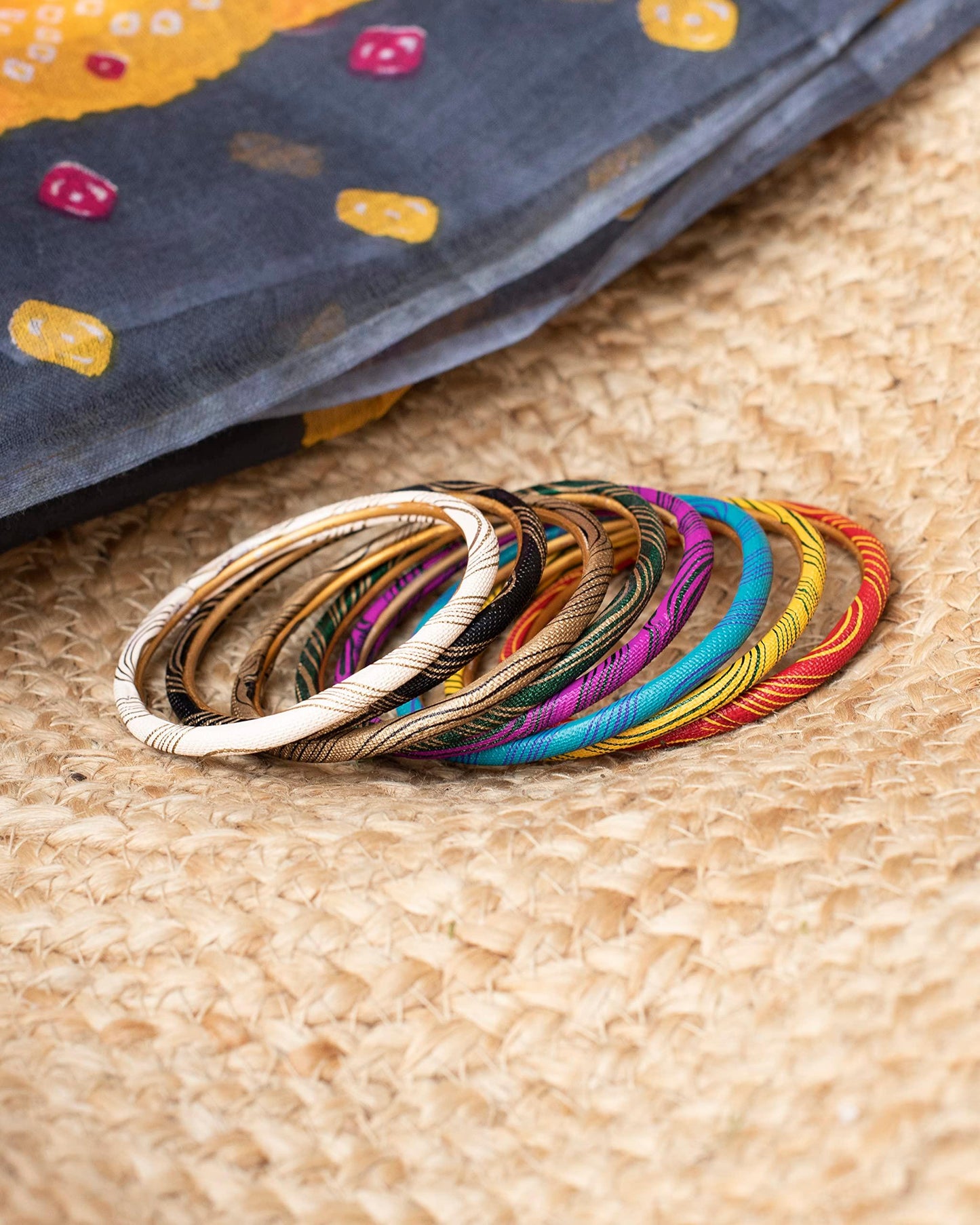 Ram Nami Lac Bangles Set of Multicolored Indian Bracelets - Party, Wedding, Casual Fashion Jewelry Wear