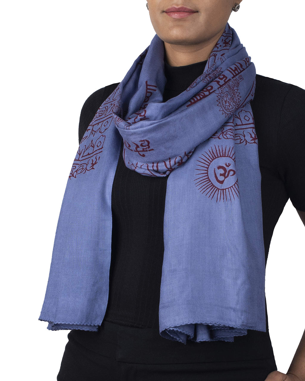 Ram Nami Yoga Scarf Meditation Shawl Large Wrap Hindu Prayer Stole OM Krishna print