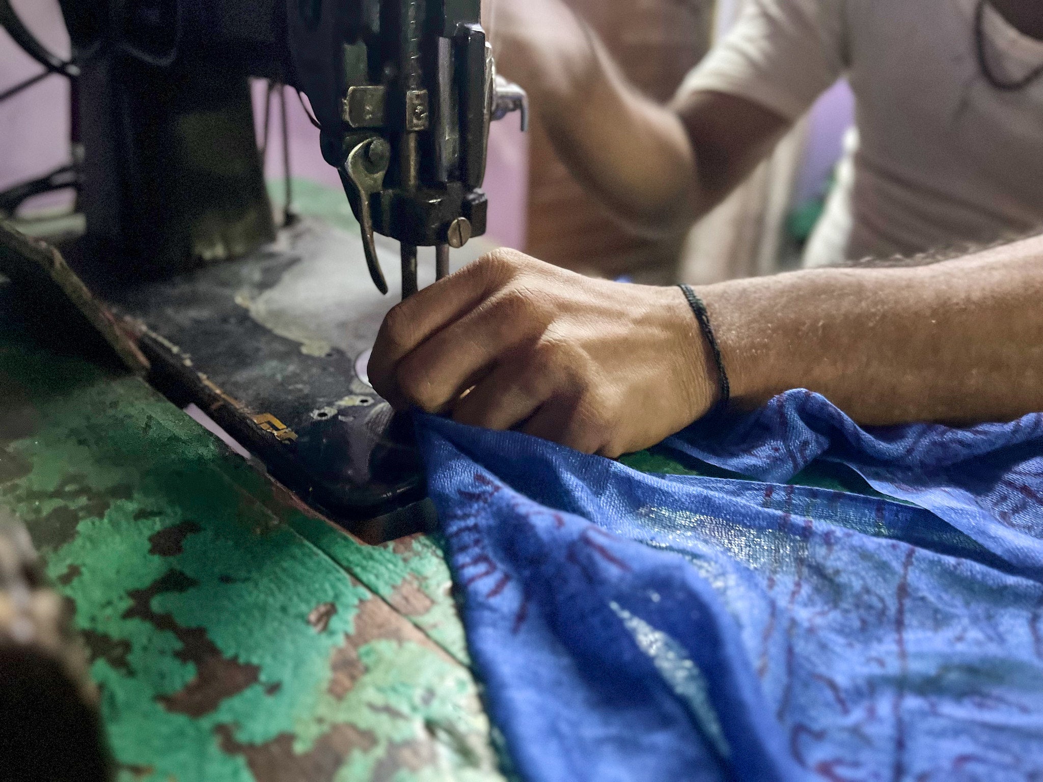 Sewing the Ram Nami handmade yoga scarves
